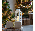 Декоративный фонарь со свечой 14x14x29 см, белый корпус, теплый белый цвет свечения NEON-NIGHT 513-046