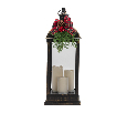 Декоративный фонарь с тремя свечами, бронзовый корпус, размер 24х24х65см, цвет теплый белый 513-049