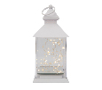 Декоративный фонарь с росой, белый корпус, размер 10,7х10,7х23,5 см, цвет теплый белый 513-050