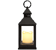 Декоративный фонарь со свечкой, черный корпус, размер 10,5х10,5х24 см, цвет ТЕПЛЫЙ БЕЛЫЙ 513-051