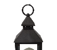 Декоративный фонарь со свечкой, черный корпус, размер 10,5х10,5х24 см, цвет ТЕПЛЫЙ БЕЛЫЙ 513-051