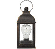 Декоративный фонарь с лампочкой, бронзовый корпус, размер 10,5х10,5х22,5 см, цвет ТЕПЛЫЙ БЕЛЫЙ 513-053