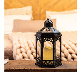 Декоративный фонарь со свечой 18x16,5x31 см, черный корпус, теплый белый цвет свечения NEON-NIGHT 513-056