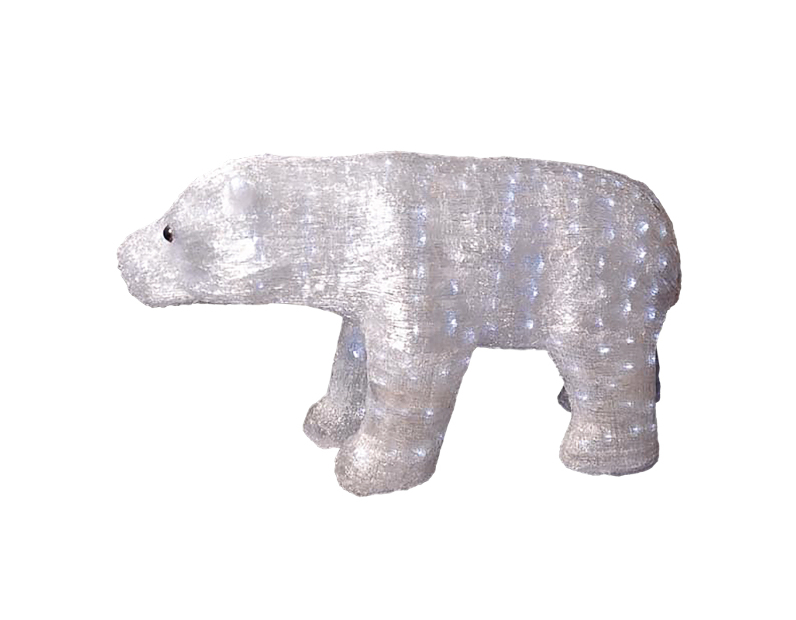 Акриловая светодиодная фигура Полярный медведь 112х58 см, 400 светодиодов, понижающий трансформатор в комплекте 513-124