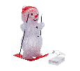 Акриловая светодиодная фигура Снеговик на лыжах 16х20х29 см, 30 светодиодов, батарейки 3хАА (не входят в комплект) NEON-NIGHT 513-325