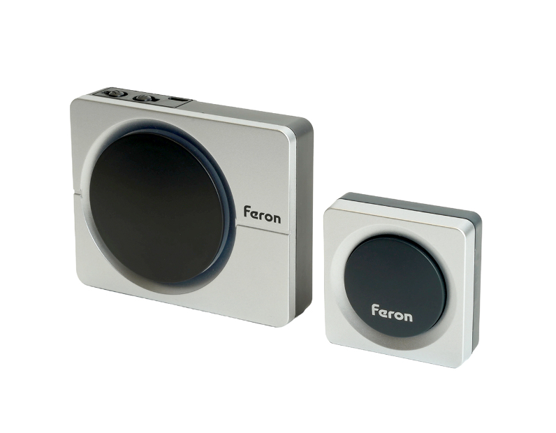 Звонок дверной беспроводной Feron E-382 Электрический 38 мелодий серебро, черный с питанием от батареек и от сети через USB 48923