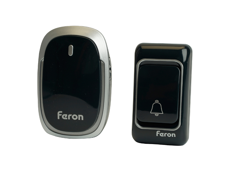 Звонок дверной беспроводной Feron E-383 Электрический 38 мелодий черный, серебро с питанием от батареек 48924
