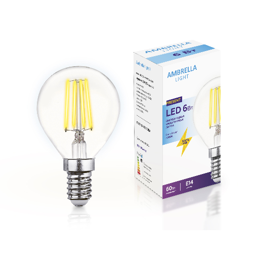 Филаментная светодиодная лампа G45 Ambrella Light 204215