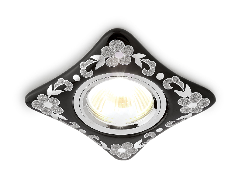 Встраиваемый точечный светильник MR16 из керамики Ambrella Light D2065 BK/CH