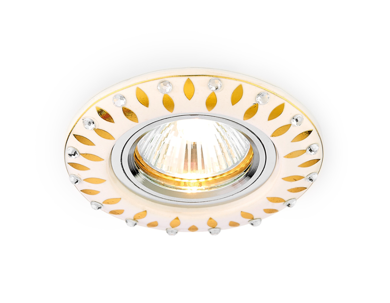 Встраиваемый точечный светильник MR16 из керамики Ambrella Light D5533 W/GD