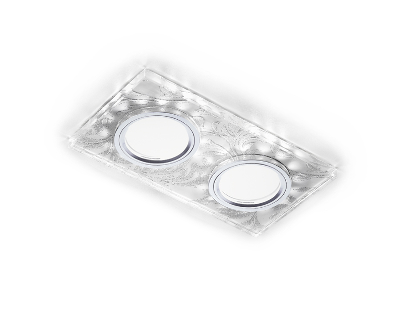Встраиваемый точечный светильник MR16 со светодиодной подсветкой Ambrella Light S234/2 W/CH/WH