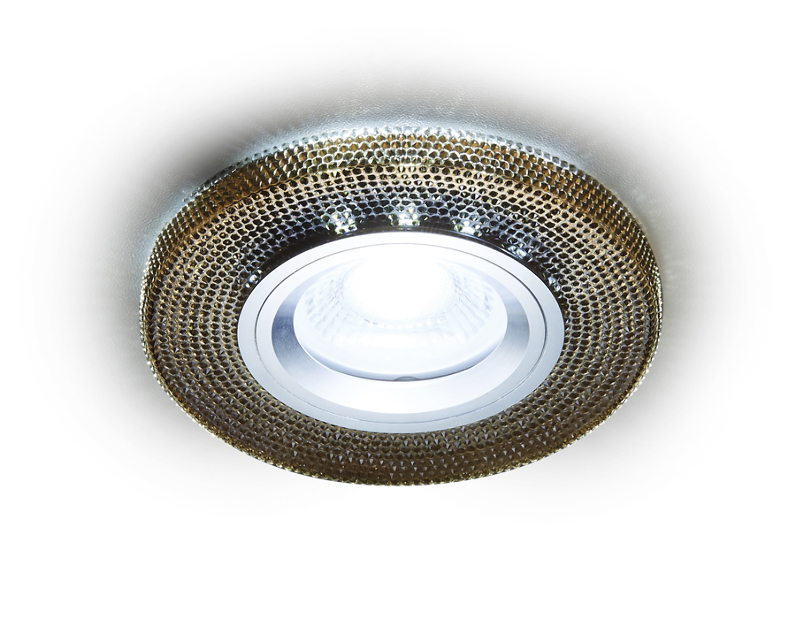 Встраиваемый точечный светильник MR16 с LED подсветкой Ambrella Light S290 BK