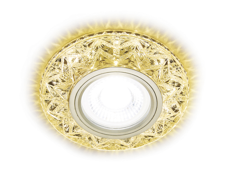 Встраиваемый точечный светильник MR16 с LED подсветкой Ambrella Light S299 CH/W