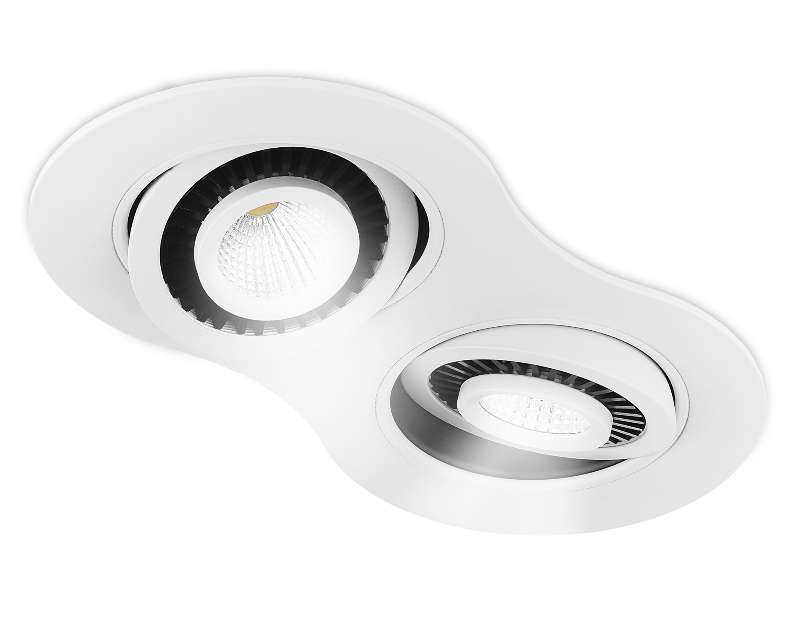 Встраиваемый точечный светодиодный светильник с поворотным механизмом Ambrella Light S505/2 W