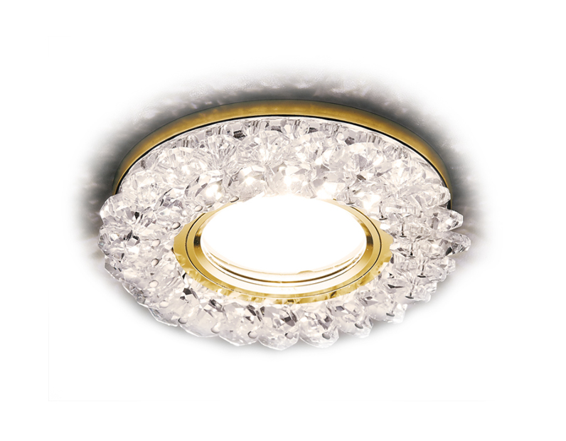 Встраиваемый точечный светильник MR16 со светодиодной подсветкой Ambrella Light S701 CL/GD/WH