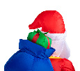 3D фигура надувная Дед мороз на лыжах NN- 511-207