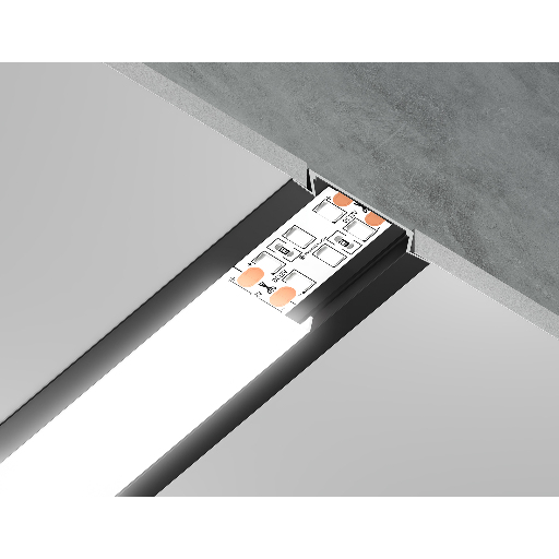 Алюминиевый профиль встраиваемый 30.6*6 для светодиодной ленты до 19,8мм Ambrella Light GP1100BK