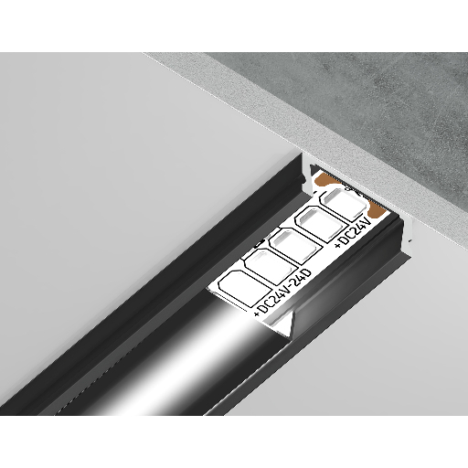 Алюминиевый профиль накладной 15.5*6 для светодиодной ленты до 11мм Ambrella Light GP1700BK/BK