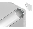 Алюминиевый профиль угловой круглый 15.7*15.7 для светодиодной ленты до 9,78мм Ambrella Light GP2100AL