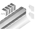 Алюминиевый профиль угловой круглый 15.7*15.7 для светодиодной ленты до 9,78мм Ambrella Light GP2100AL