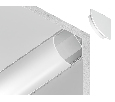 Алюминиевый профиль угловой круглый 15.7*15.7 для светодиодной ленты до 9,78мм Ambrella Light GP2100WH