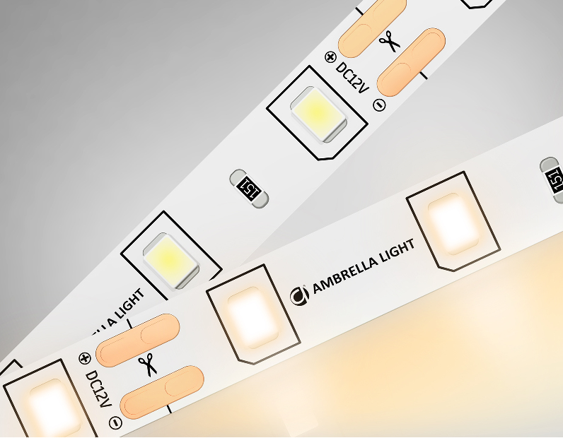 Светодиодная лента Ambrella Light GS1001 2835 60Led /4.8W m/ 12V IP20 3000K 5m /кратность резки 50mm Ambrella Light GS1001