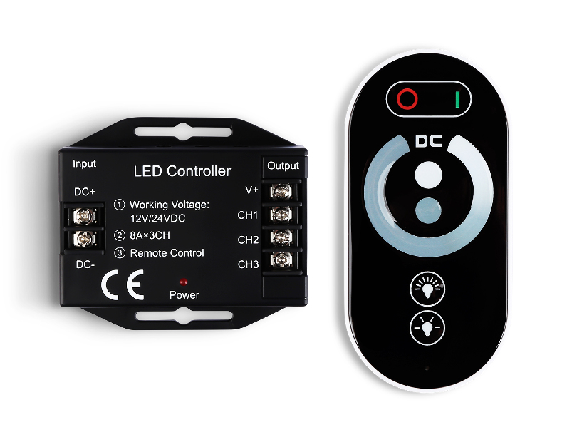 Контроллер диммер для одноцветных светодиодных лент с сенсорным радио пультом 2.4G GS11101 Ambrella Light GS11101