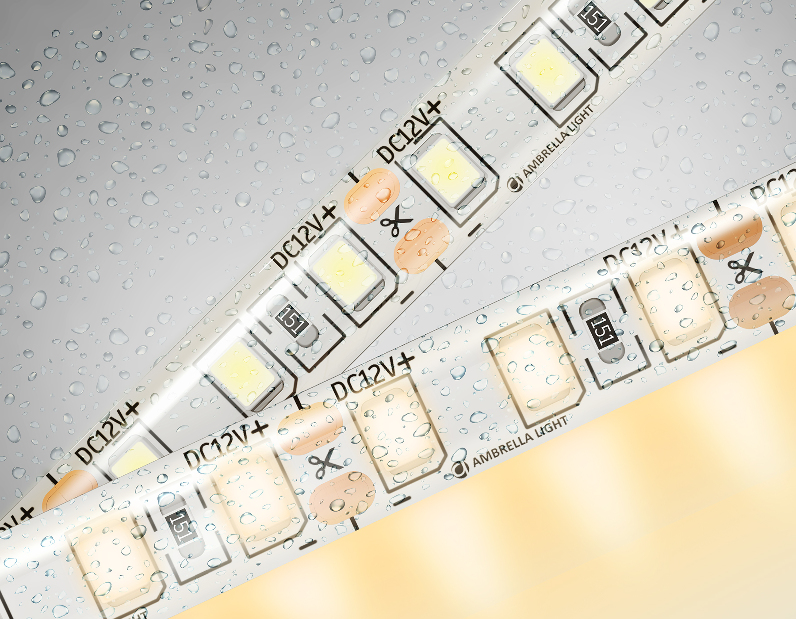 Светодиодная лента Ambrella Light GS1201 2835 120Led /9.6W m/ 12V IP65 3000K 5m/кратность резки 25mm Ambrella Light GS1201