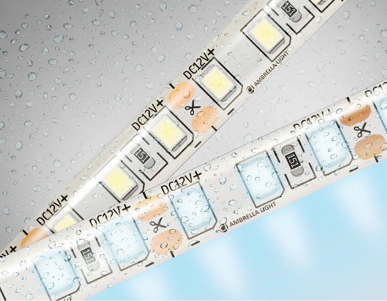 Светодиодная лента Ambrella Light GS1203 2835 120Led /9.6W m/ 12V IP65 6500K 5m/кратность резки 25mm Ambrella Light GS1203