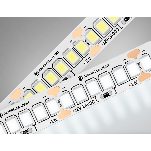 Светодиодная лента Ambrella Light GS1502 2835 240Led /19.2W m/12V IP20 4500K 5m/кратность резки 25mm Ambrella Light GS1502