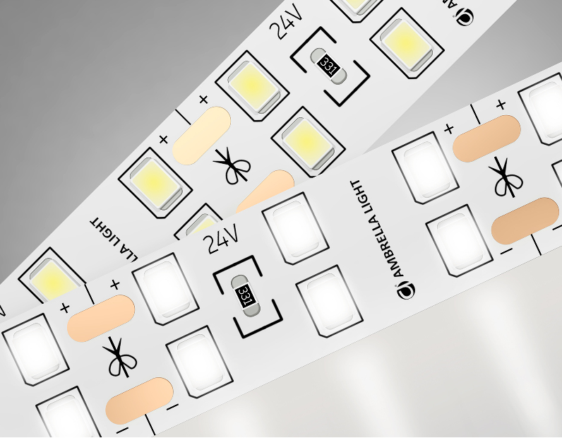 Светодиодная лента двухрядная Ambrella Light GS3602 2835 204Led /20W m/ 24V IP20 4500K 5m Ambrella Light GS3602