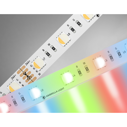 Светодиодная лента RGB с холодным белым светом GS4403 5050 60Led /10W m/ 24V IP20 RGBW+6500K 5m Ambrella Light GS4403