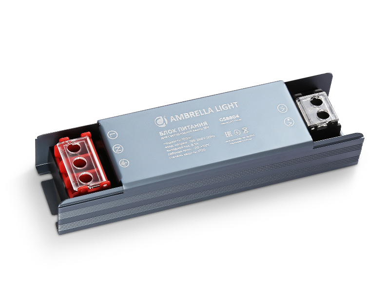 Блок питания для светодиодной ленты 12V 100W 8.3A IP20 185-260V 130*35*22 GS8804 Ambrella Light GS8804