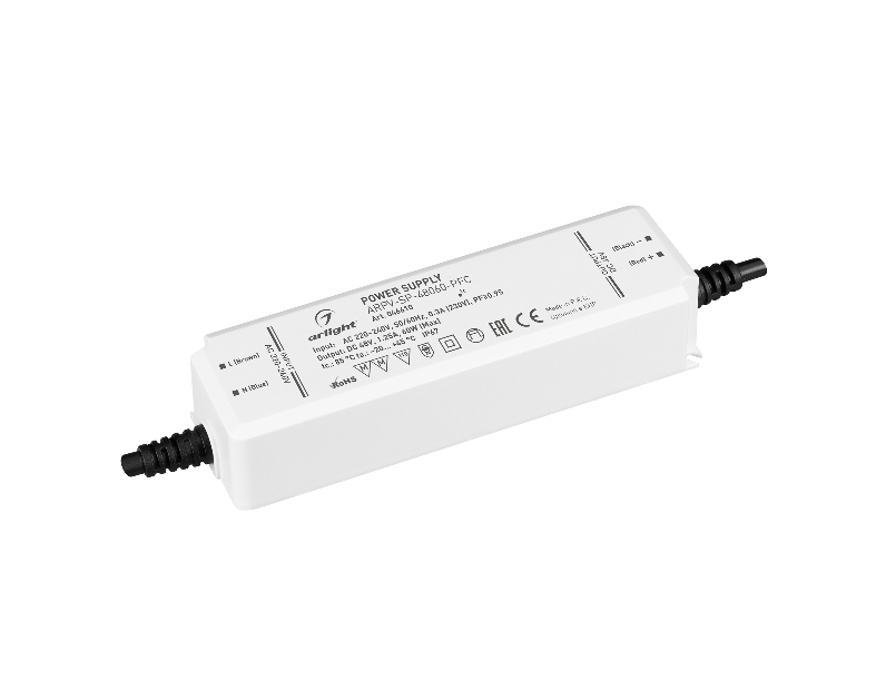 Блок питания ARPV-SP-48060-PFC (48V, 1.25A, 60W) (Arlight, IP67 Пластик, 5 лет) 046610