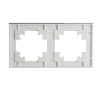 Рамка 2-местная, стекло, STEKKER ,GFR00-7002-01М, серия Катрин, белый матовый 49595