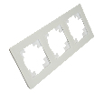 Рамка 3-местная, стекло, STEKKER, GFR00-7003-01, серия Катрин, белый матовый 49596