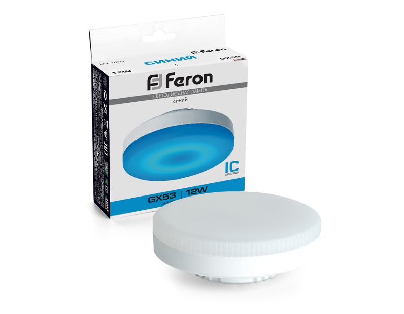Лампа светодиодная Feron LB-455 GX53 12W 175-265V синяя 51019