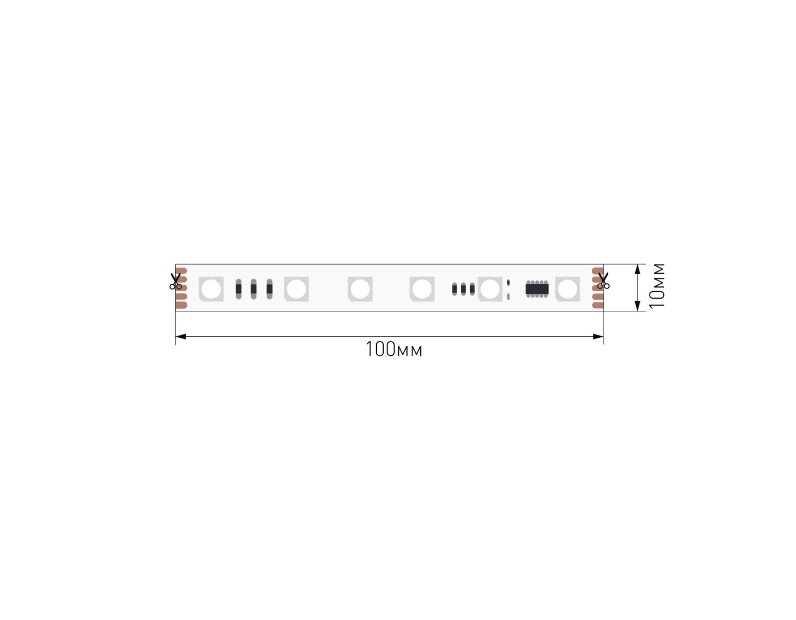 Лента светодиодная SPI, 5050, 60 LED/м, 12 Вт/м, 24В , IP20, Цвет: RGB SWG5PT60-24-12-WS2811RGB