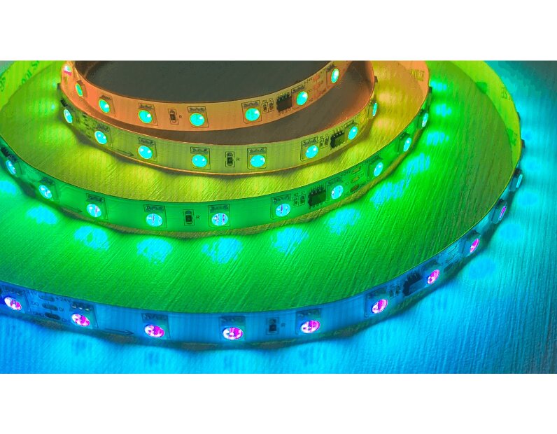 Лента светодиодная SPI, 5050, 60 LED/м, 14,4 Вт/м, 24В , IP20, Цвет: RGB SWG5PT60-24-14,4-WS2811RGB