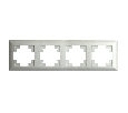Рамка STEKKER, PFR00-7004-03 4-местная, серия Катрин, серебро 39800