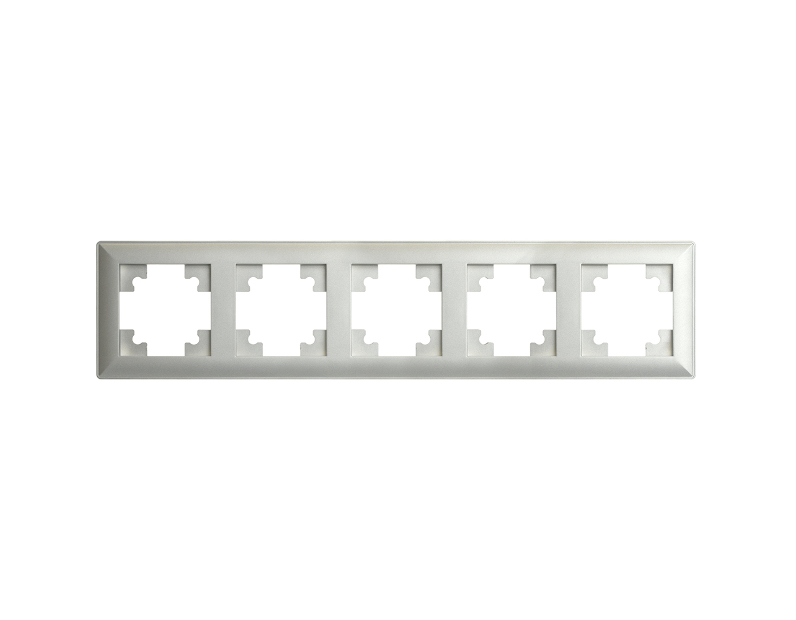 Рамка STEKKER, PFR00-7005-03 4-местная, серия Катрин, серебро 39801