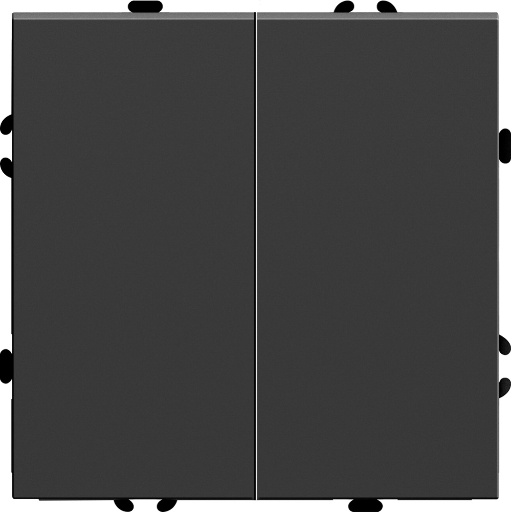 Переключатель 2-клавишный (механизм), STEKKER, 250В, 10А, серия Эмили, RSW10-5107-05, черный уголь, soft touch 49843