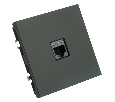 Розетка компьютерная 1-местная RJ-45 (механизм), STEKKER, серия Эмили, RST00-5117-05, черный уголь, soft touch 49847