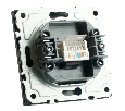Розетка компьютерная 1-местная RJ-45 (механизм), STEKKER, серия Эмили, RST00-5117-05, черный уголь, soft touch 49847