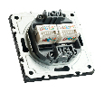 Розетка компьютерная 2-местная RJ-45 (механизм), STEKKER, серия Эмили, RST00-5111-05, черный уголь, soft touch 49848
