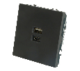 Розетка 2-местная USB + Type C (механизм), STEKKER, 250В, 20W, серия Эмили, RST10-5115-05, черный уголь, soft touch 49853