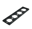 Рамка STEKKER, PFR00-5004-05 4-местная, серия Эмили, черный уголь, soft touch 49861