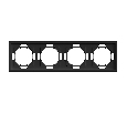 Рамка STEKKER, PFR00-5004-05 4-местная, серия Эмили, черный уголь, soft touch 49861