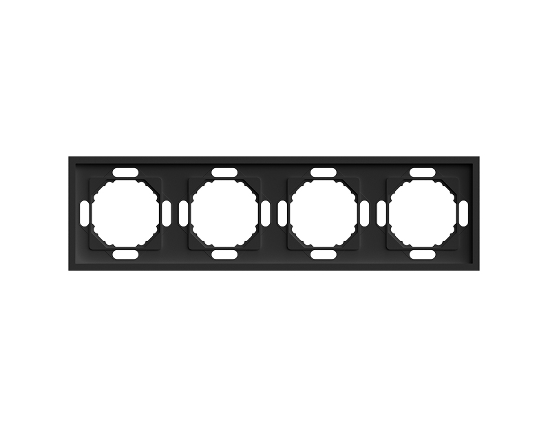 Рамка STEKKER, PFR00-5004-05 4-местная, серия Эмили, черный уголь, soft touch 49861