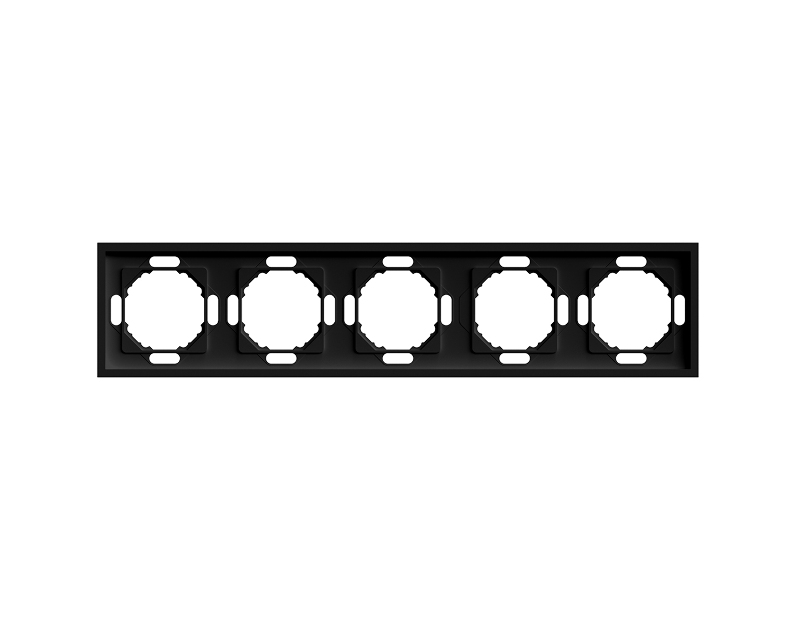 Рамка STEKKER, PFR00-5005-05 5-местная, серия Эмили, черный уголь, soft touch 49862